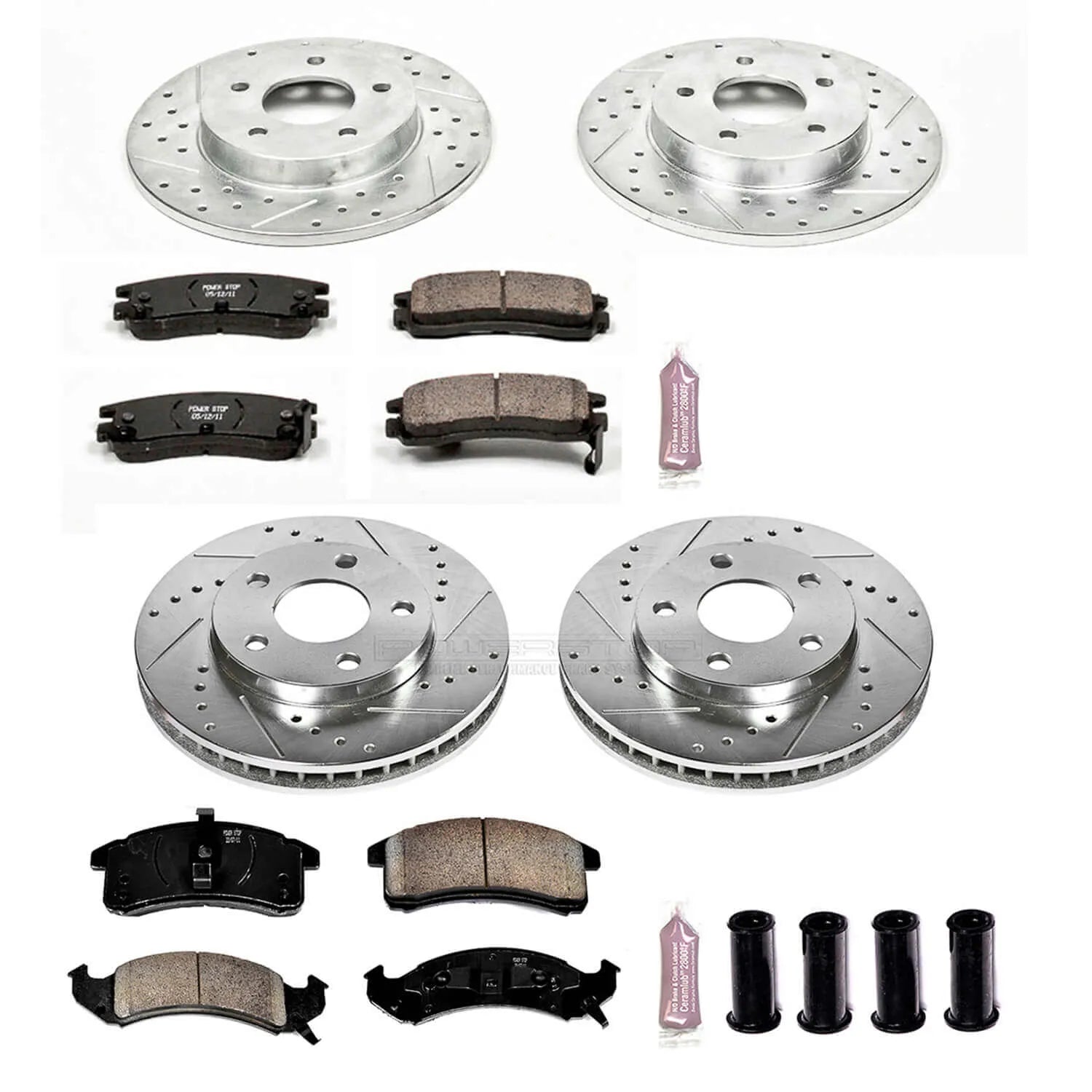 Power Stop K2762 - Z23 Evolution Sport Performance 1-Click Brake Kit With Hardware (Front And Rear)