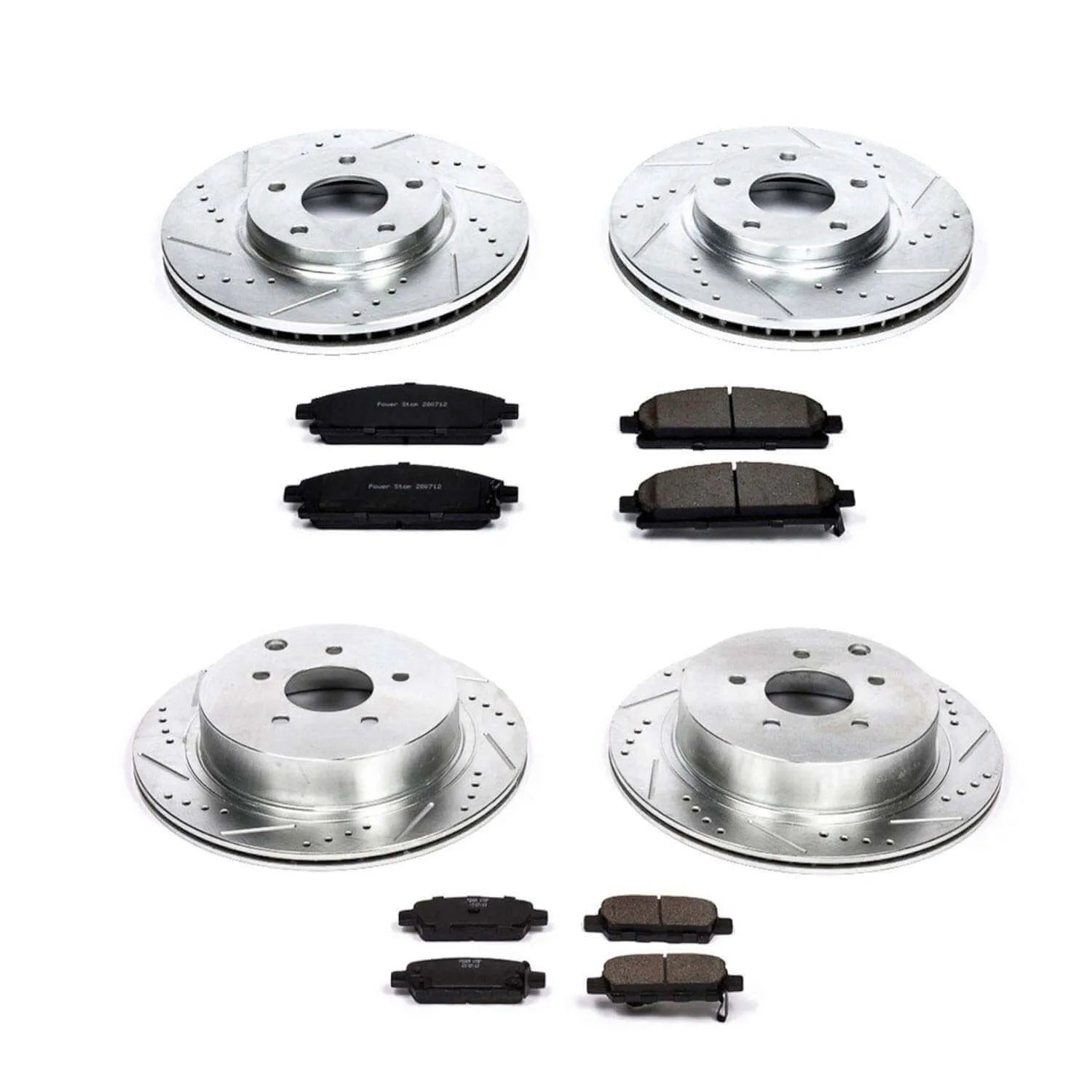 Power Stop K2766 - Z23 Evolution Sport Performance 1-Click Brake Kit With Hardware (Front And Rear)