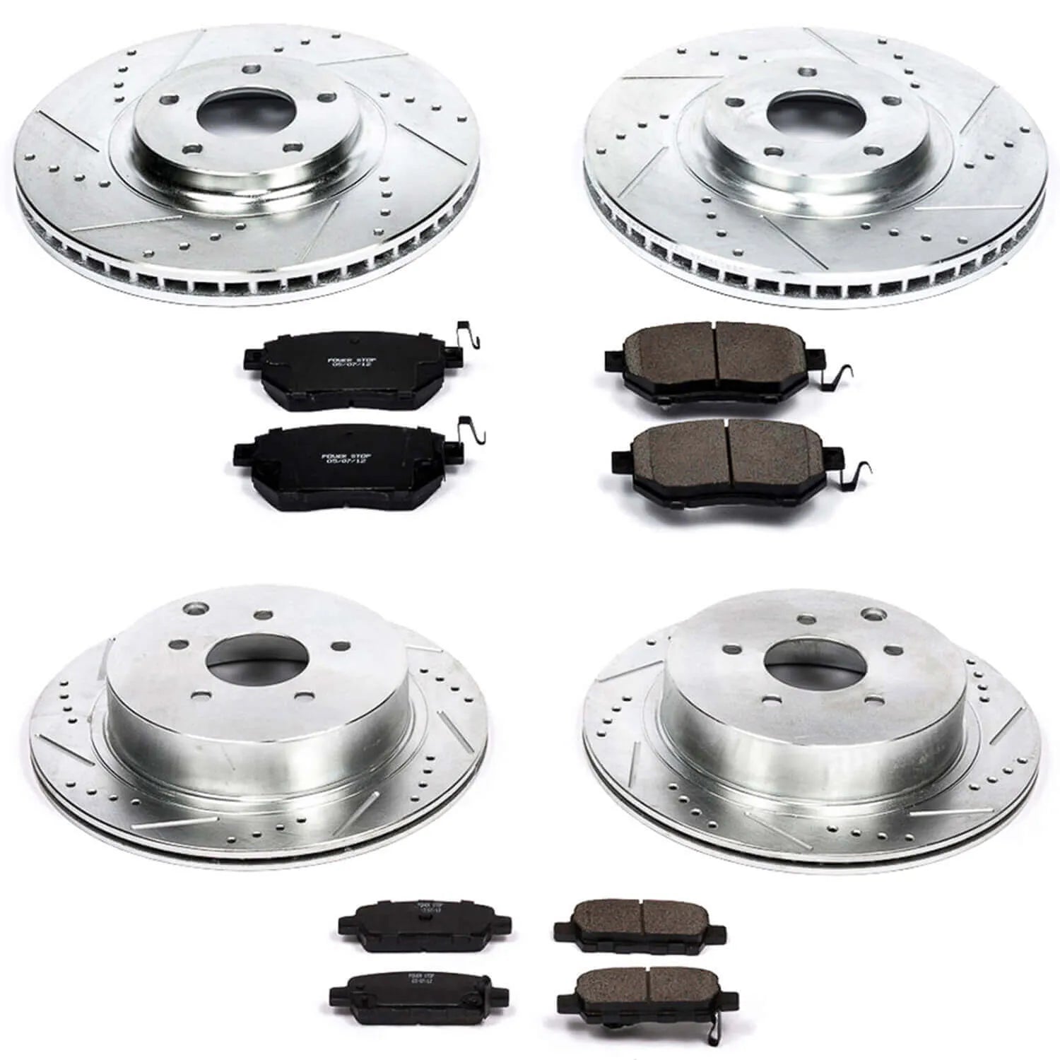 Power Stop K2767 - Z23 Evolution Sport Performance 1-Click Brake Kit With Hardware (Front And Rear)