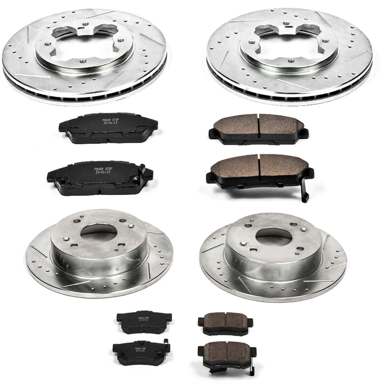Power Stop K2773 - Z23 Evolution Sport Performance 1-Click Brake Kit (Front And Rear)