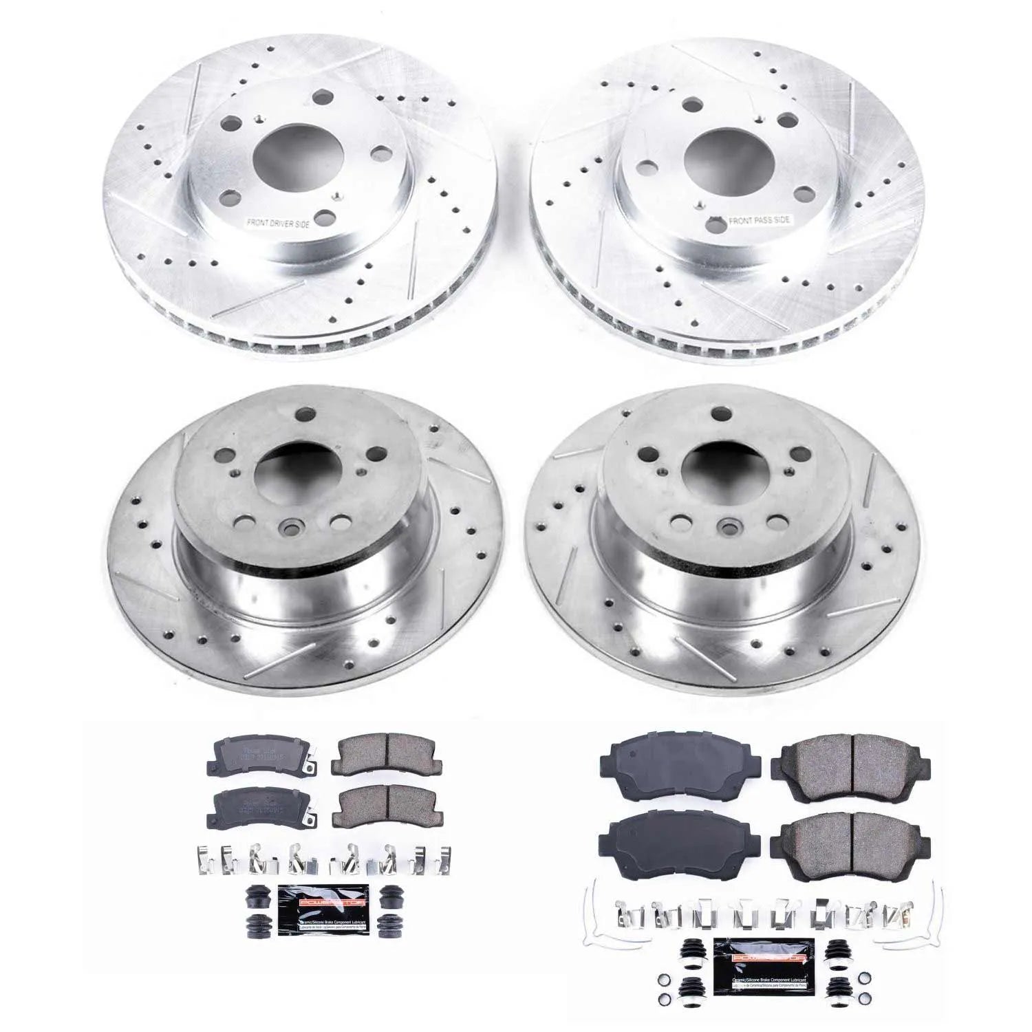 Power Stop K2776 - Z23 Evolution Sport Performance 1-Click Brake Kit With Hardware (Front And Rear)