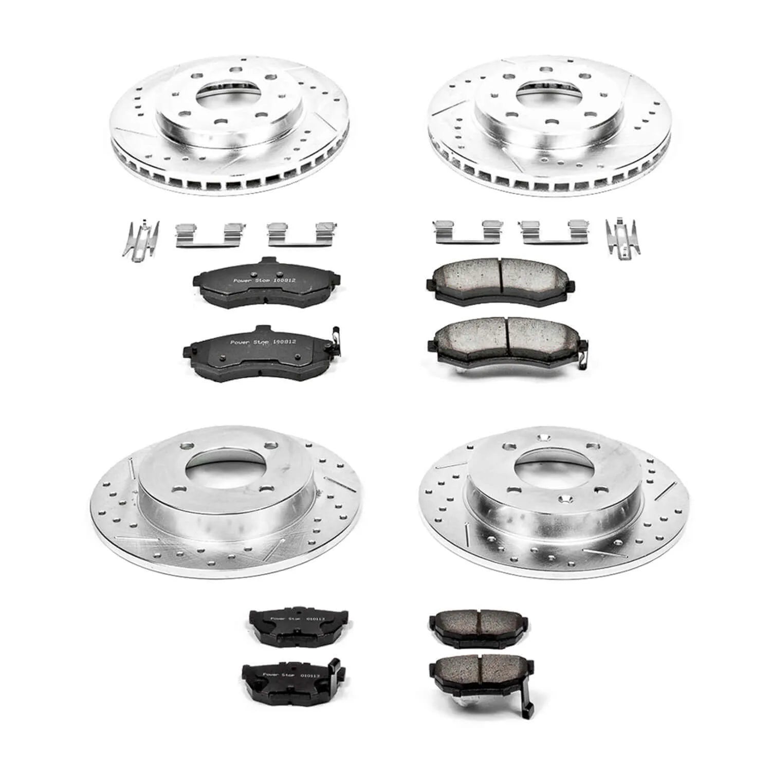 Power Stop K2779 - Z23 Evolution Sport Performance 1-Click Brake Kit With Hardware (Front And Rear)