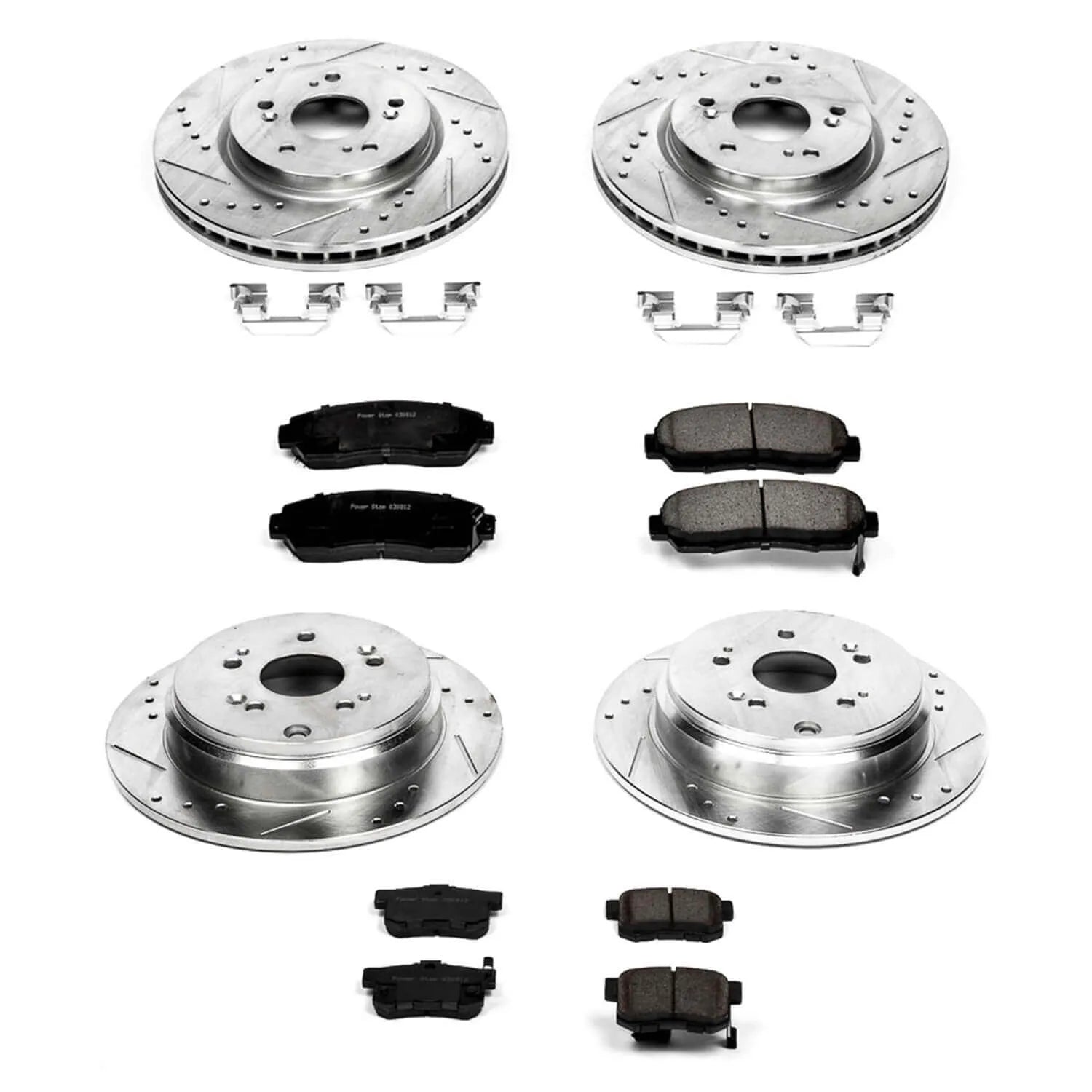 Power Stop K2781 - Z23 Evolution Sport Performance 1-Click Brake Kit With Hardware (Front And Rear)