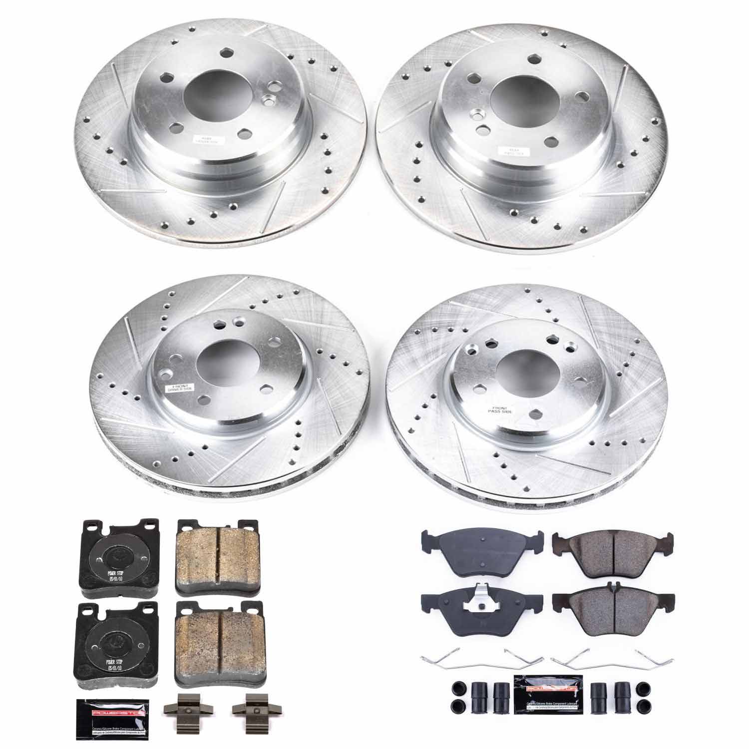 Power Stop K2785 - Z23 Evolution Sport Performance 1-Click Brake Kit With Hardware (Front And Rear)