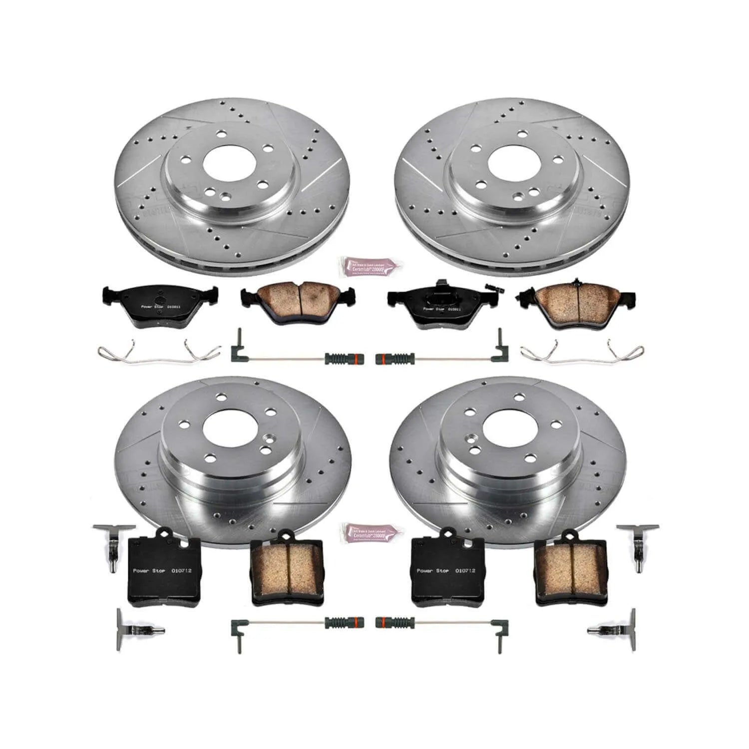 Power Stop K2786 - Z23 Evolution Sport Performance 1-Click Brake Kit With Hardware (Front And Rear)