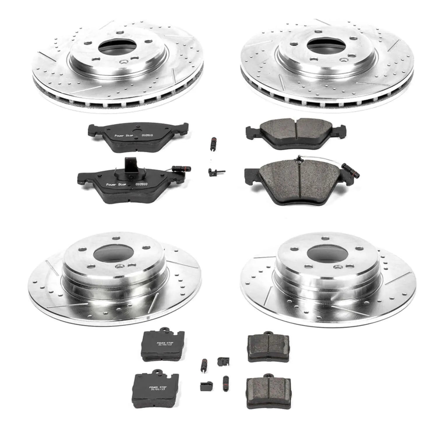 Power Stop K2790 - Z23 Evolution Sport Performance 1-Click Brake Kit With Hardware (Front And Rear)