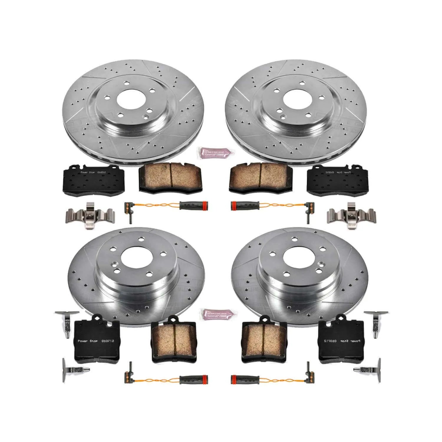 Power Stop K2791 - Z23 Evolution Sport Performance 1-Click Brake Kit With Hardware (Front And Rear)