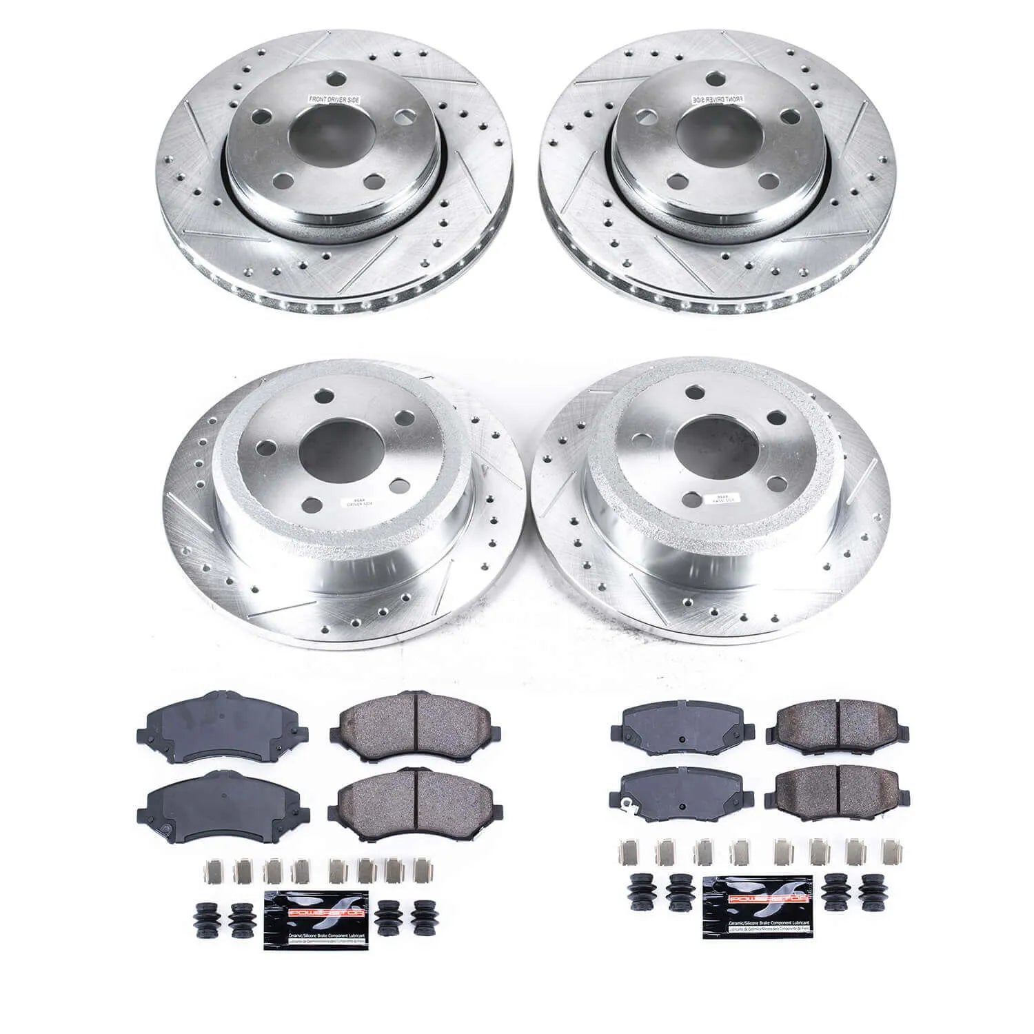 Power Stop K2798 - Z23 Evolution Sport Performance 1-Click Brake Kit With Hardware (Front And Rear)