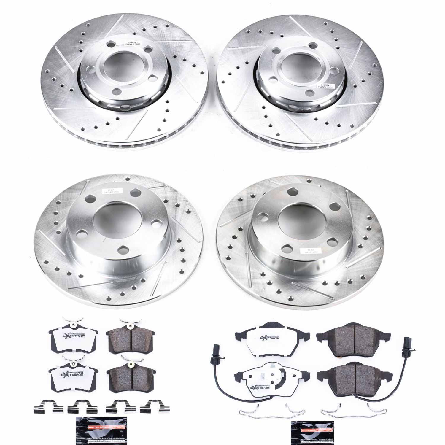 Power Stop K2800-26 Z26 Extreme Street Warrior 1-Click Brake Kit (Front And Rear) for 1999-2005 Volkswagen Passat - product image