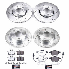Power Stop K2800-26 Z26 Extreme Street Warrior 1-Click Brake Kit (Front And Rear) for 1999-2005 Volkswagen Passat - product image