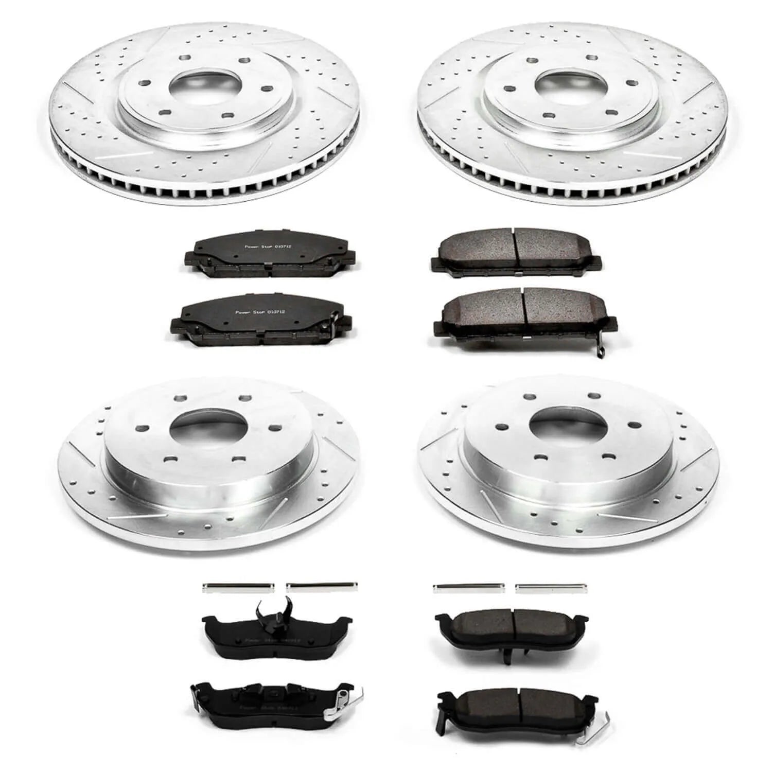 Power Stop K2804 - Z23 Evolution Sport Performance 1-Click Brake Kit With Hardware (Front And Rear)