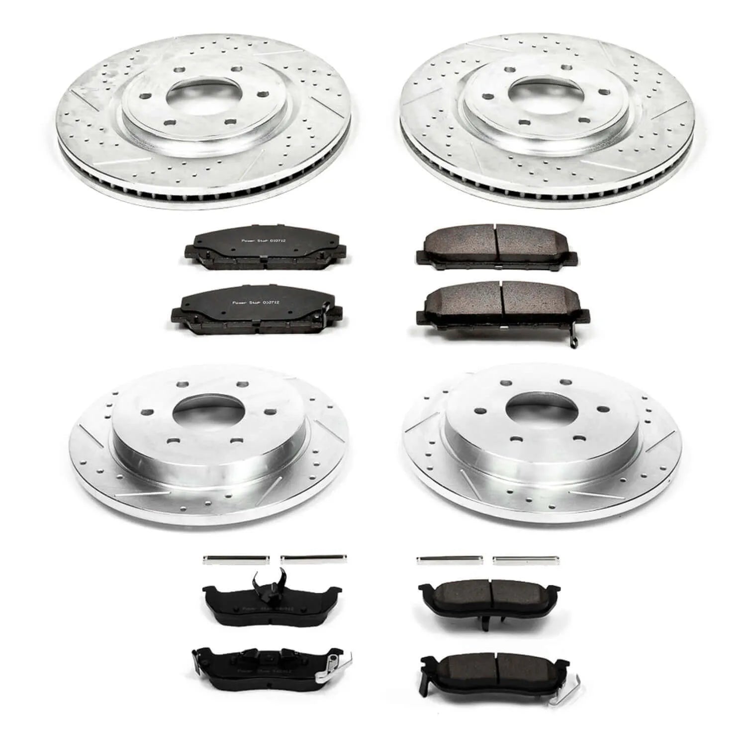 Power Stop K2805 - Z23 Evolution Sport Performance 1-Click Brake Kit With Hardware (Front And Rear)