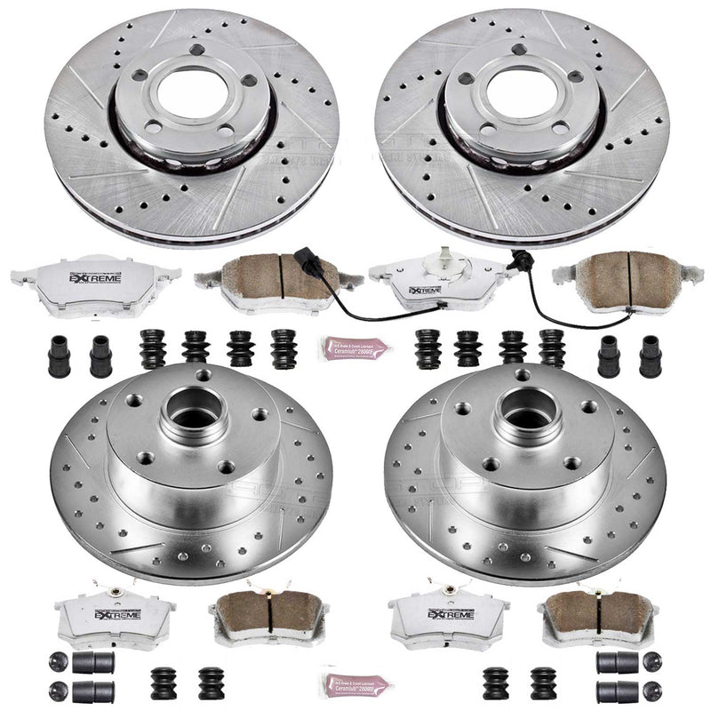 Power Stop K2825-26 Z26 Extreme Street Warrior 1-Click Brake Kit (Front And Rear) for 1999-2001 Audi A4 product image