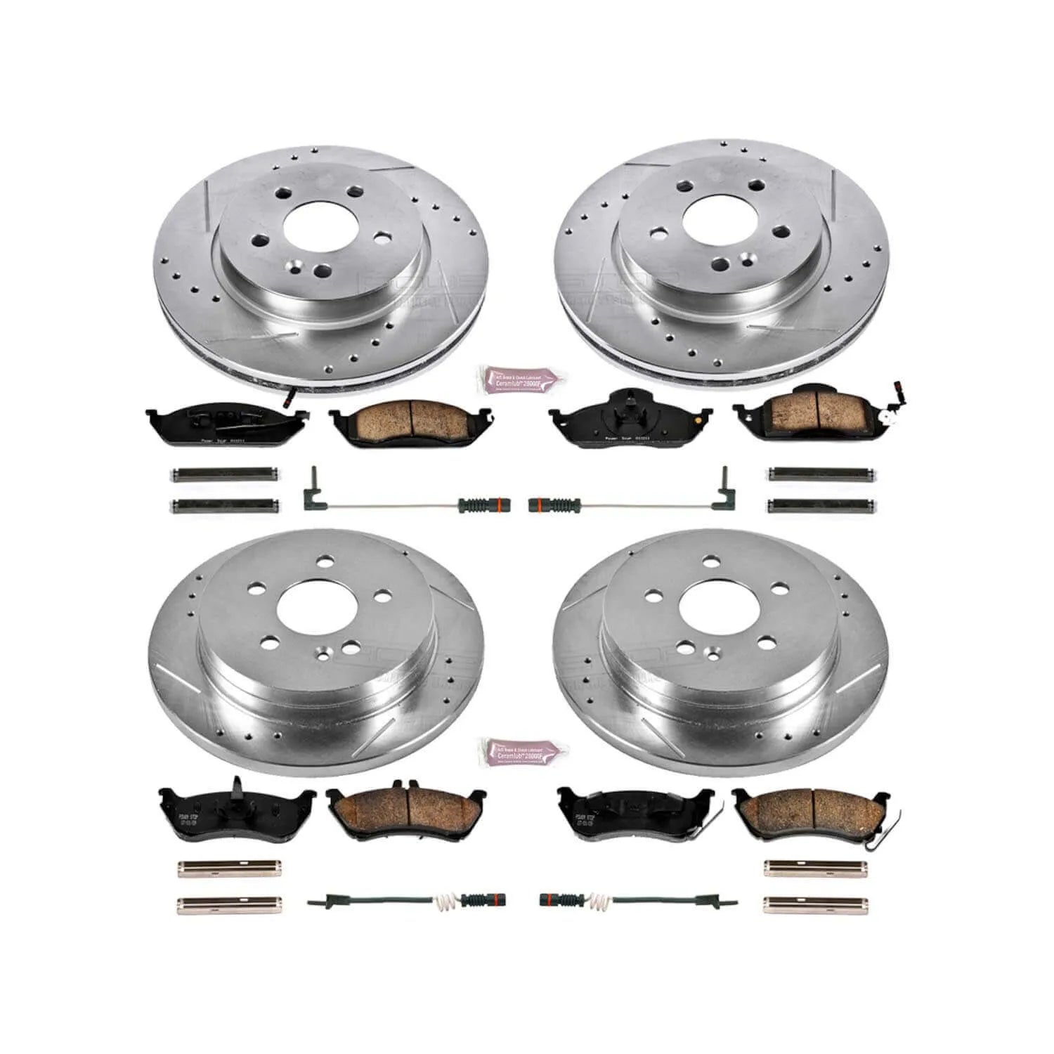 Power Stop K2833 - Z23 Evolution Sport Performance 1-Click Brake Kit With Hardware (Front And Rear)