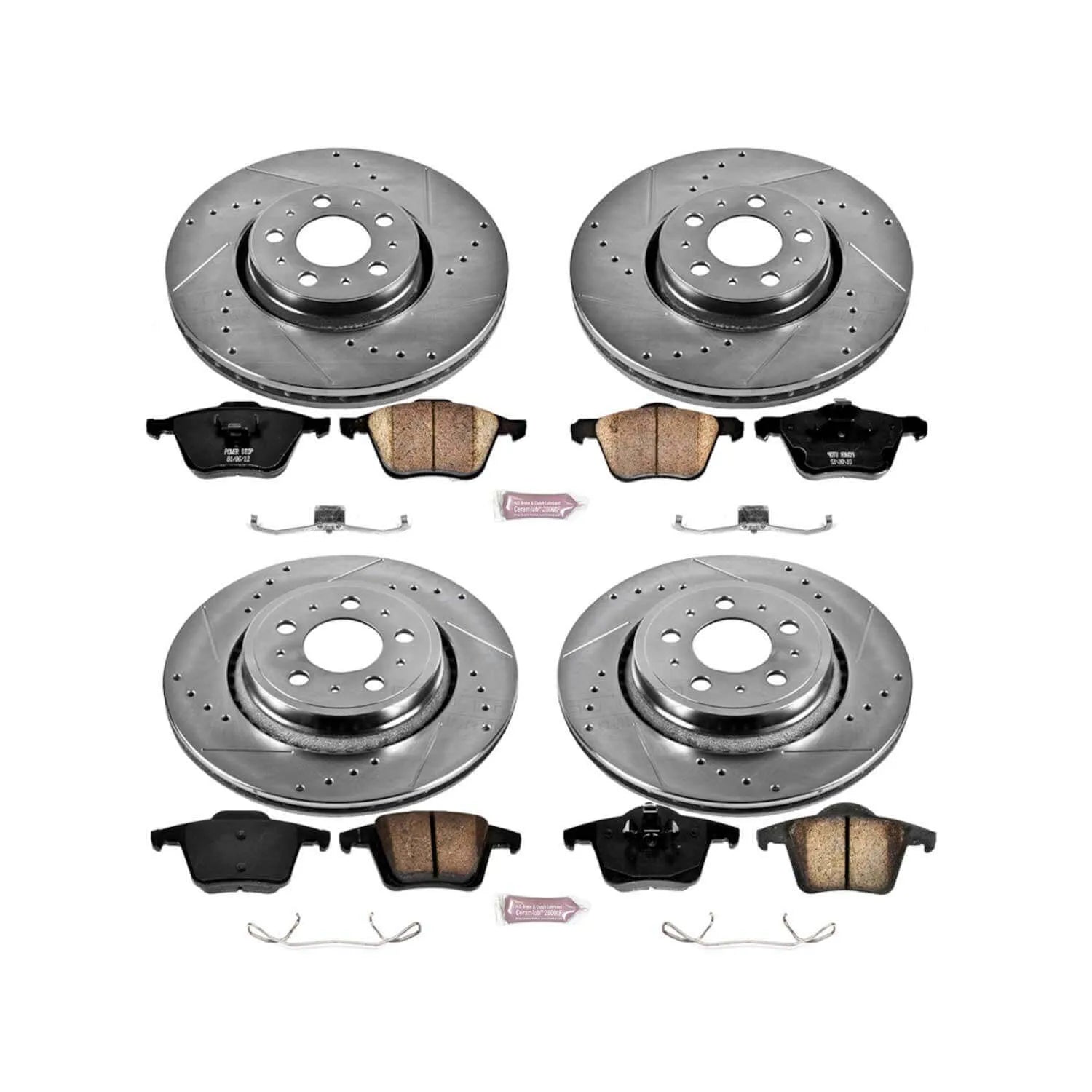 Power Stop K2835 - Z23 Evolution Sport Performance 1-Click Brake Kit With Hardware (Front And Rear)
