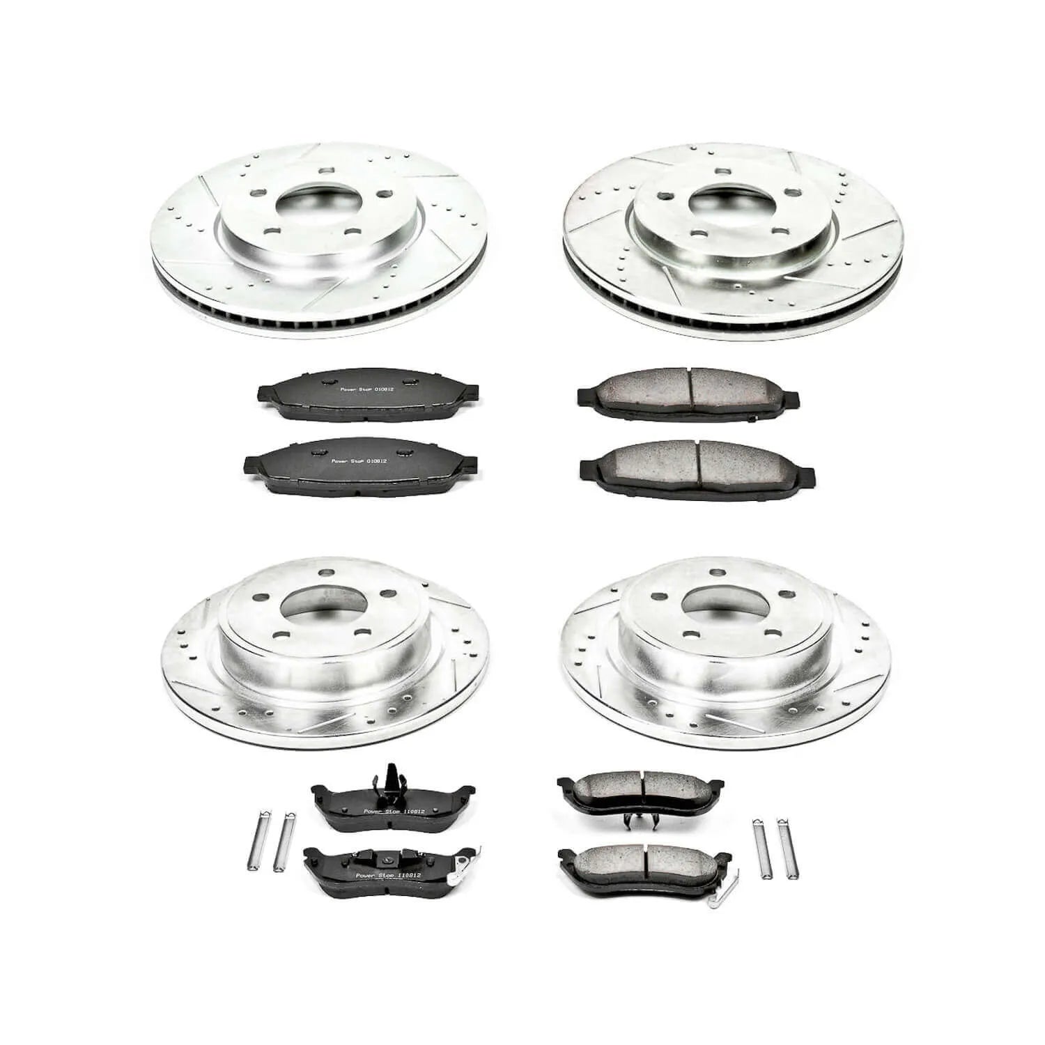 Power Stop K2838 - Z23 Evolution Sport Performance 1-Click Brake Kit With Hardware (Front And Rear)