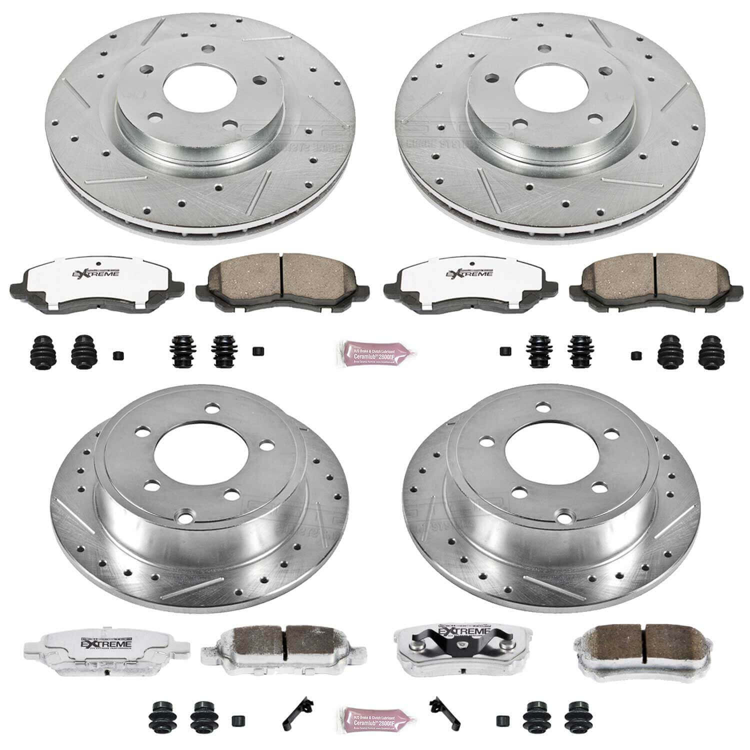 Power Stop K2840-26 Z26 Extreme Street Warrior 1-Click Brake Kit (Front And Rear) for 2007-2017 Chrysler 200 product image