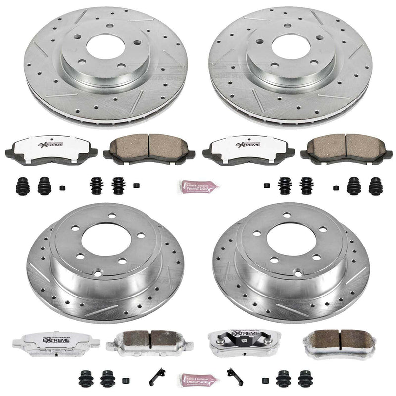 Power Stop K2840-26 Z26 Extreme Street Warrior 1-Click Brake Kit (Front And Rear) for 2007-2017 Chrysler 200 product image