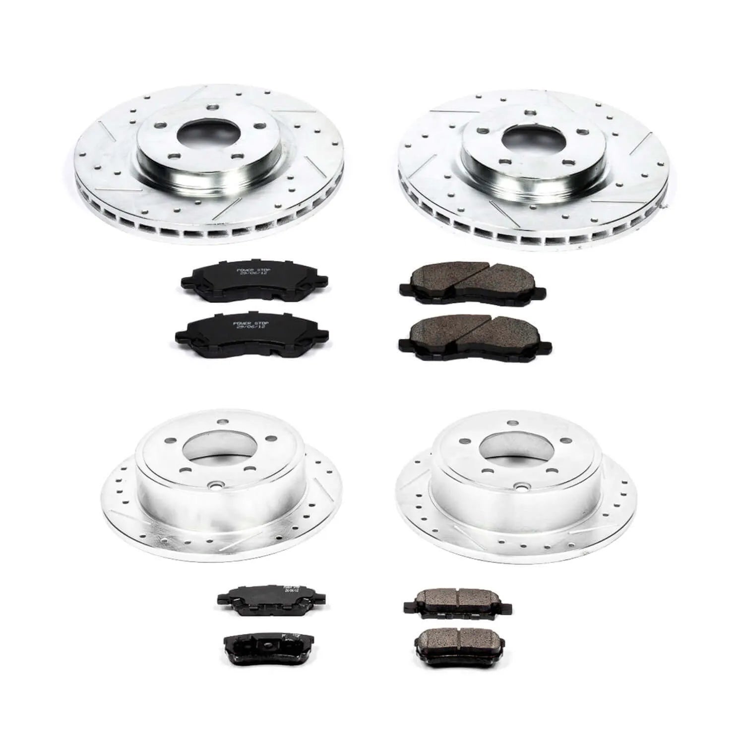 Power Stop K2840 - Z23 Evolution Sport Performance 1-Click Brake Kit With Hardware (Front And Rear)