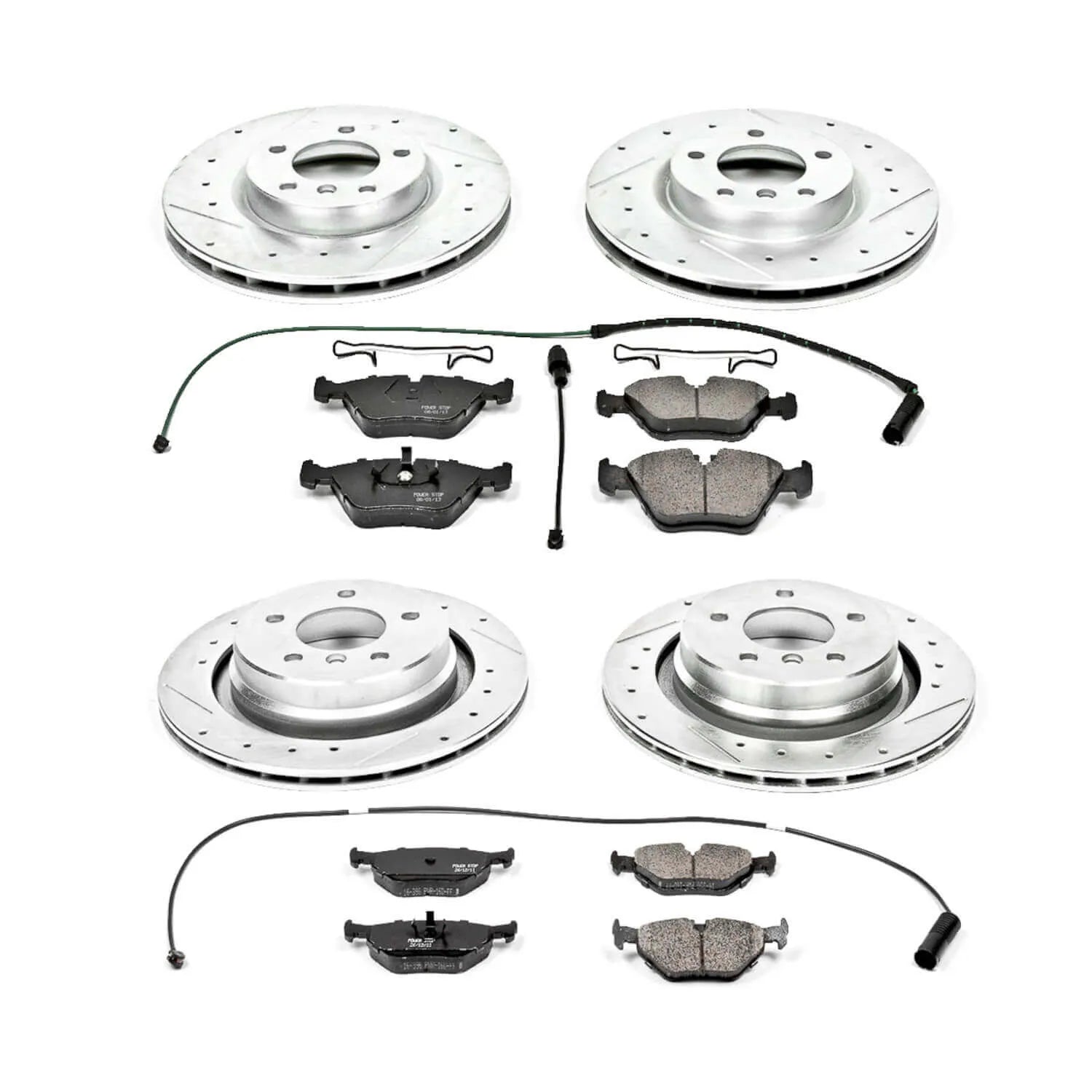 Power Stop K2841 - Z23 Evolution Sport Performance 1-Click Brake Kit With Hardware (Front And Rear)