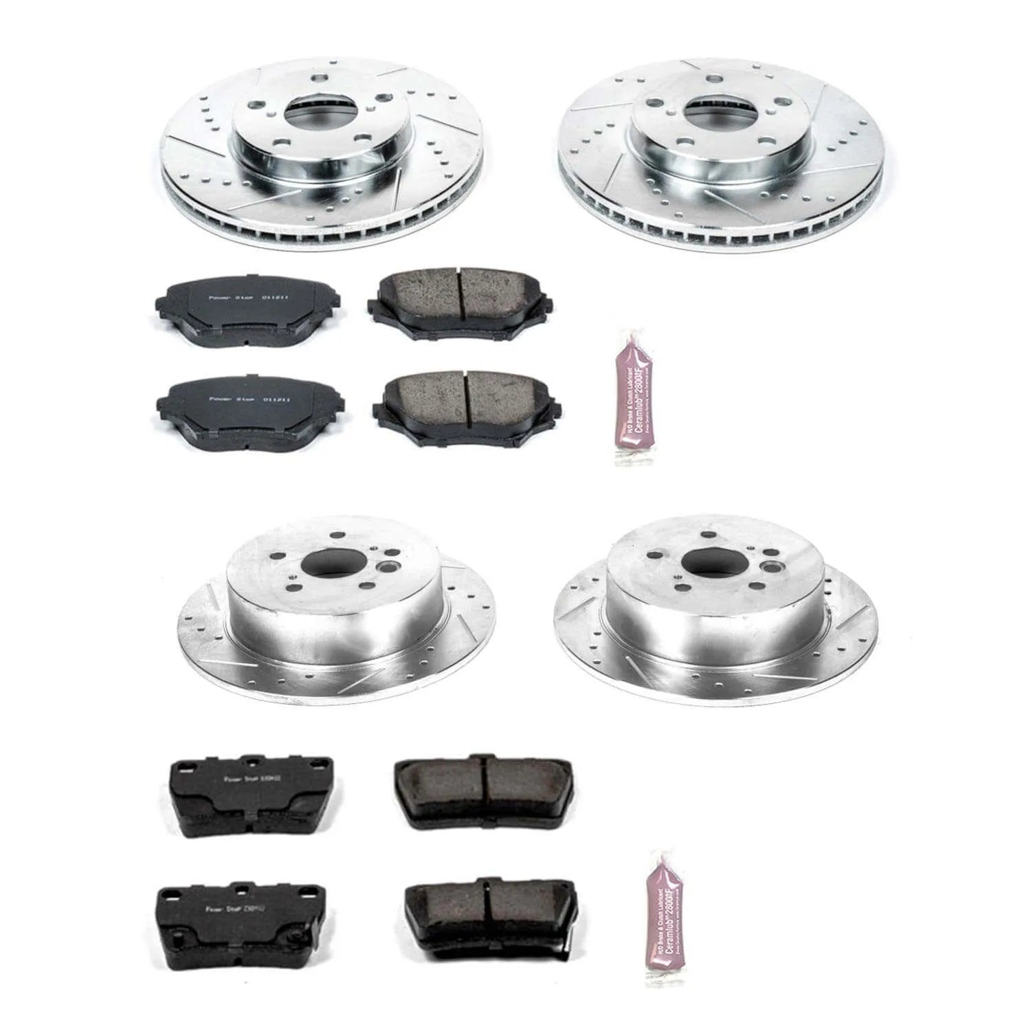 Power Stop K2842 - Z23 Evolution Sport Performance 1-Click Brake Kit With Hardware (Front And Rear)