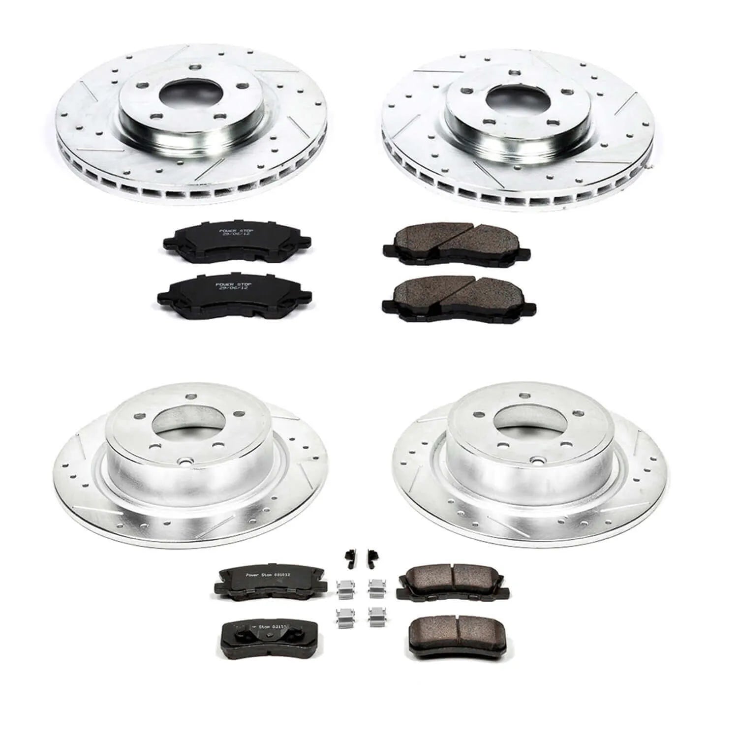 Power Stop K2848 - Z23 Evolution Sport Performance 1-Click Brake Kit With Hardware (Front And Rear)