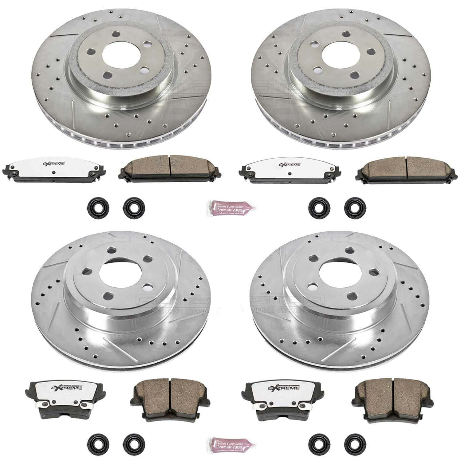 Power Stop K2853-26 Z26 Extreme Street Warrior 1-Click Brake Kit (Front And Rear) for 2005-2023 Chrysler 300 product image