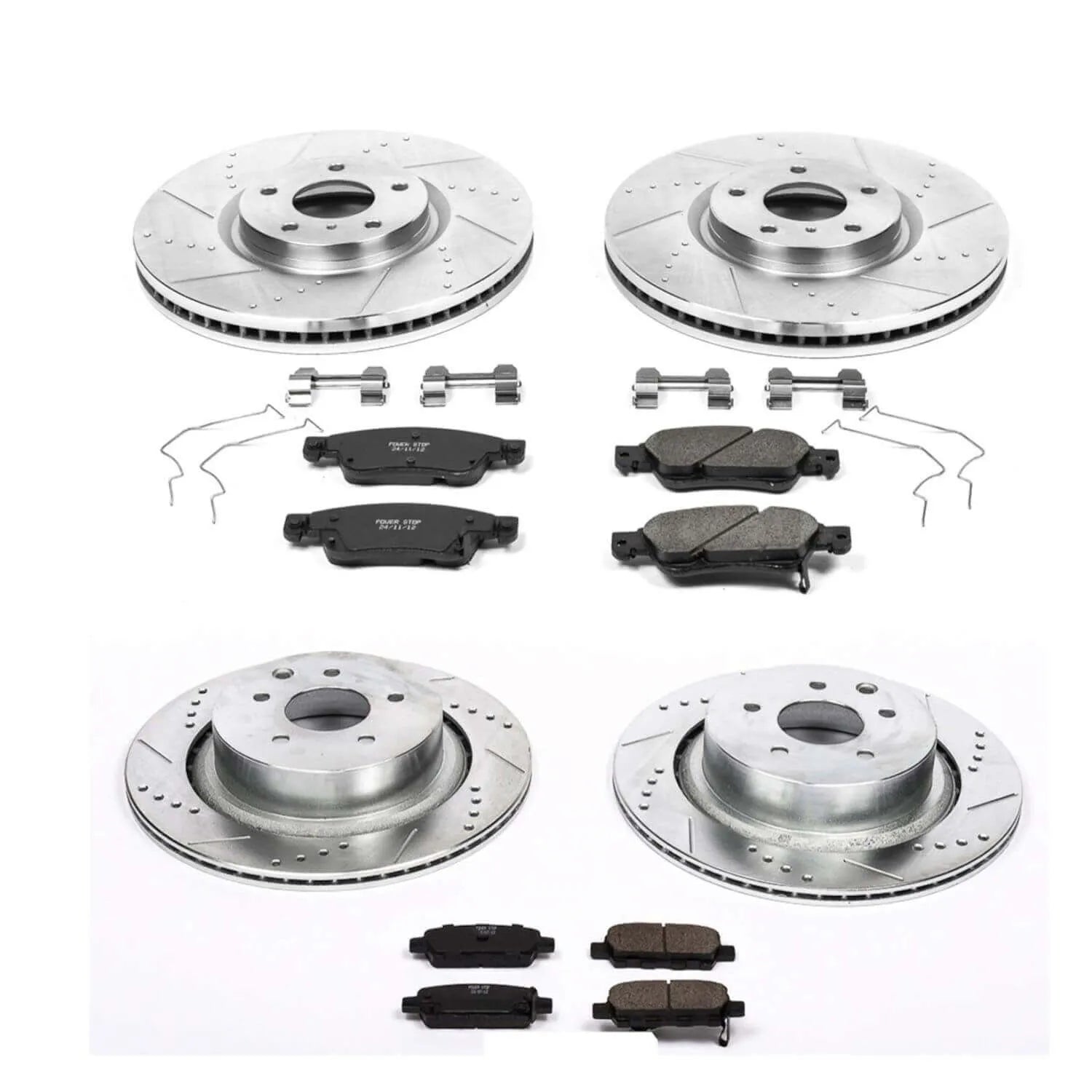 Power Stop K2862 - Z23 Evolution Sport Performance 1-Click Brake Kit With Hardware - 330 mm Rotor (Front And Rear)