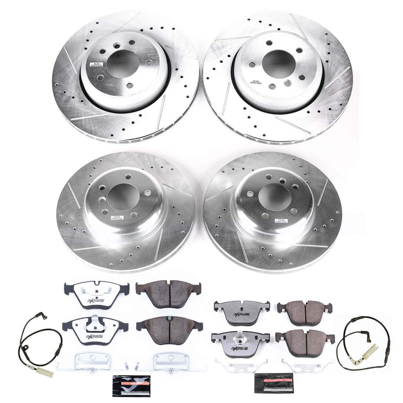 Power Stop K2877-26 Z26 Street Warrior 1-Click Front And Rear Brake Kit for 2004-2010 BMW 535I product image