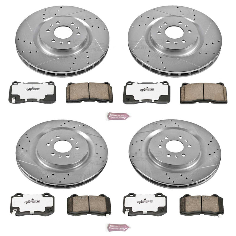 Power Stop K2881-26 Z26 Extreme Street Warrior 1-Click Brake Kit (Front And Rear) for 2004-2011 Cadillac Cts V product image