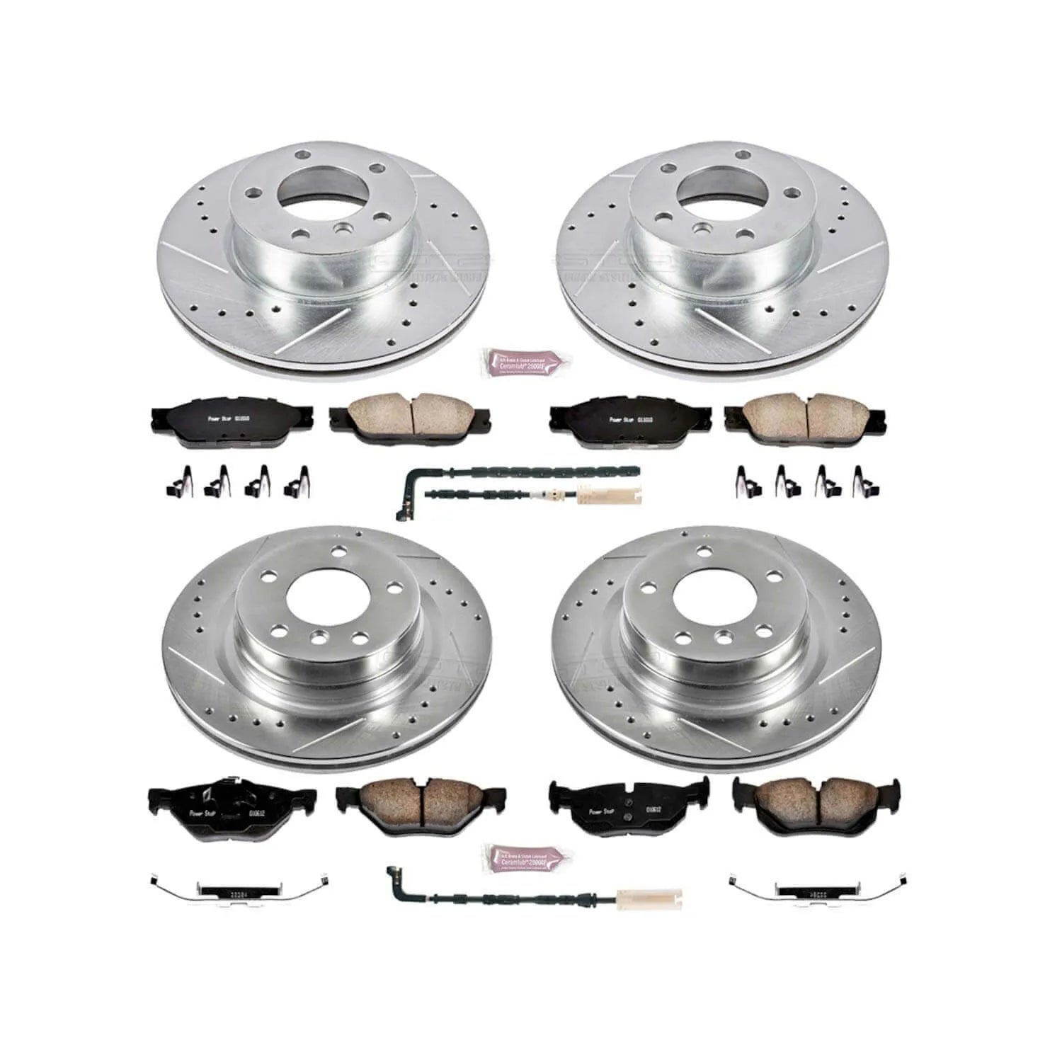 Power Stop K2890 - Z23 Evolution Sport Performance 1-Click Brake Kit With Hardware (Front And Rear)