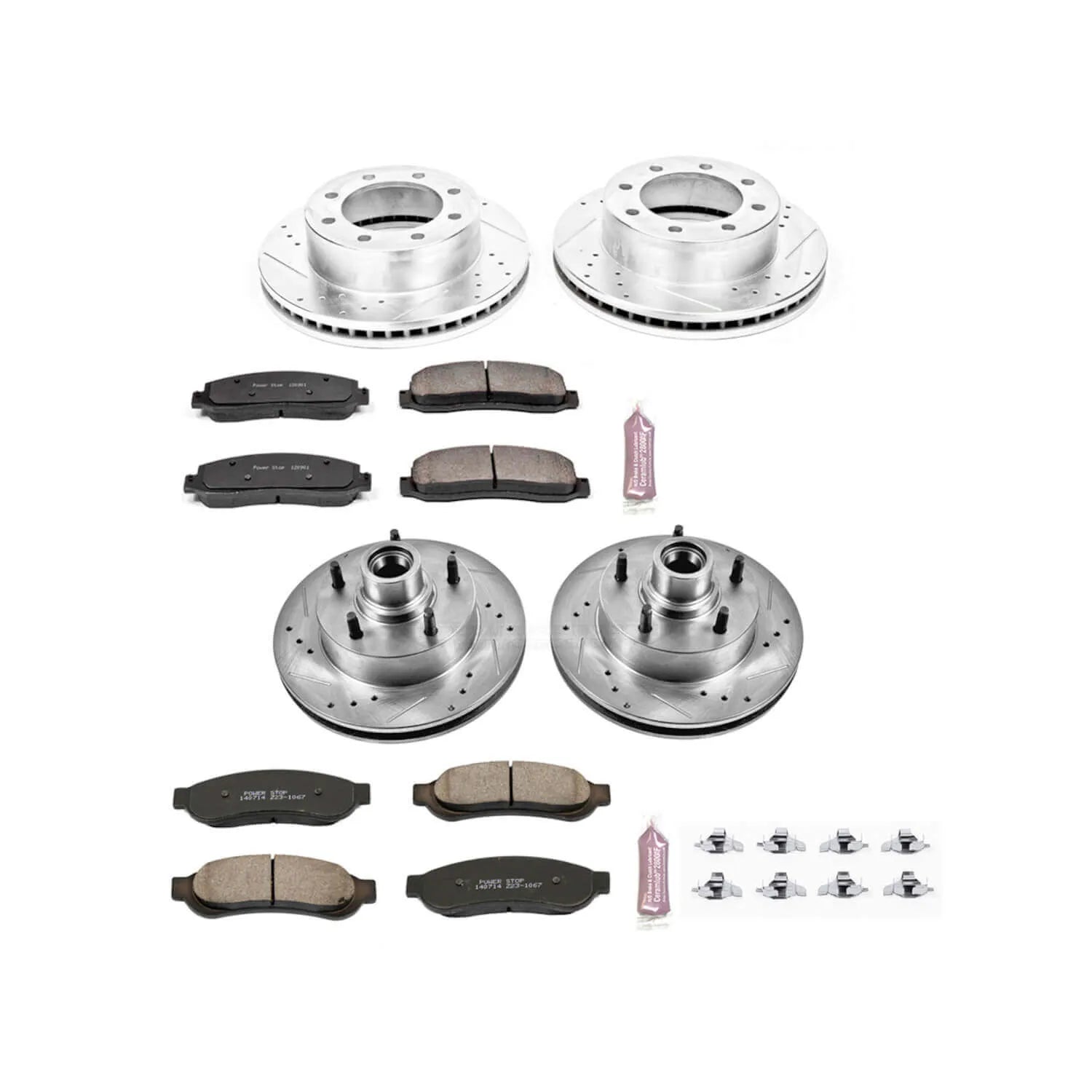 Power Stop K2895 - Z23 Evolution Sport Performance 1-Click Brake Kit With Hardware (Front And Rear)