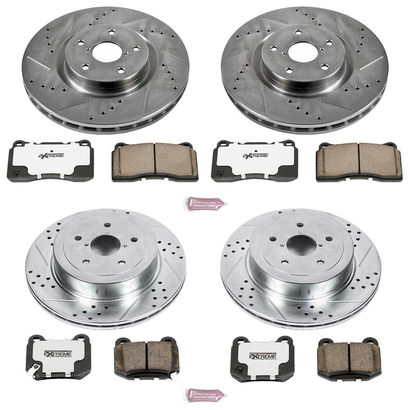 Power Stop K2896-26 Z26 Extreme Street Warrior 1-Click Brake Kit (Front And Rear) for 2005-2007 Subaru Impreza Wrx Sti product image