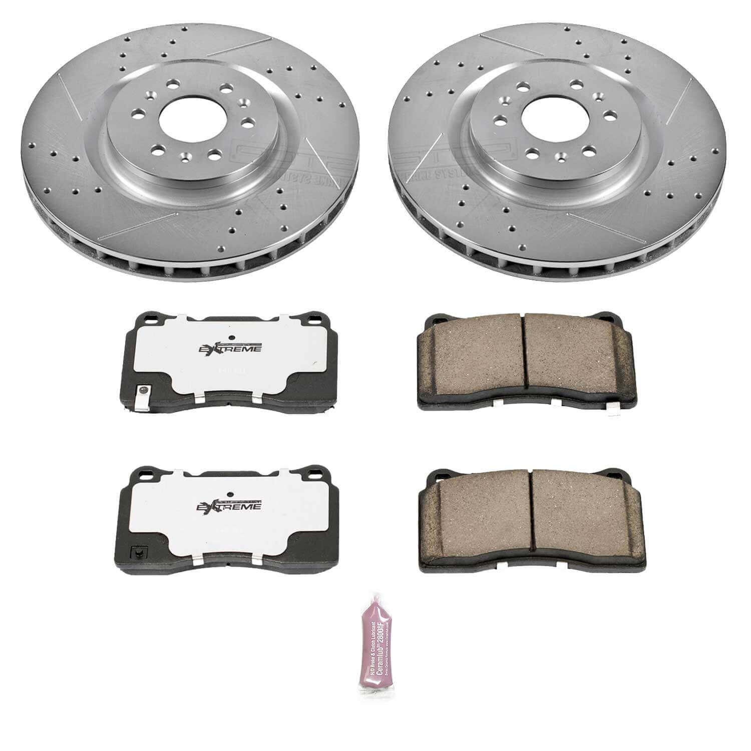 Power Stop K2944-26 Z26 Extreme Street Warrior 1-Click Brake Kit (Front) for 2004-2011 Cadillac Cts V product image