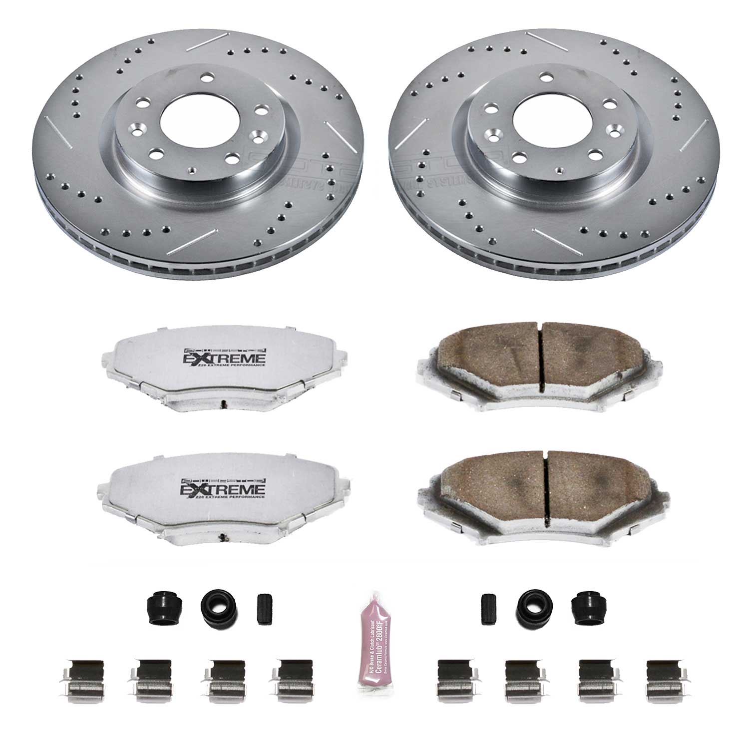Power Stop K2964-26 Z26 Extreme Street Warrior 1-Click Brake Kit (Front) for 2004-2008 Mazda RX-8 product image