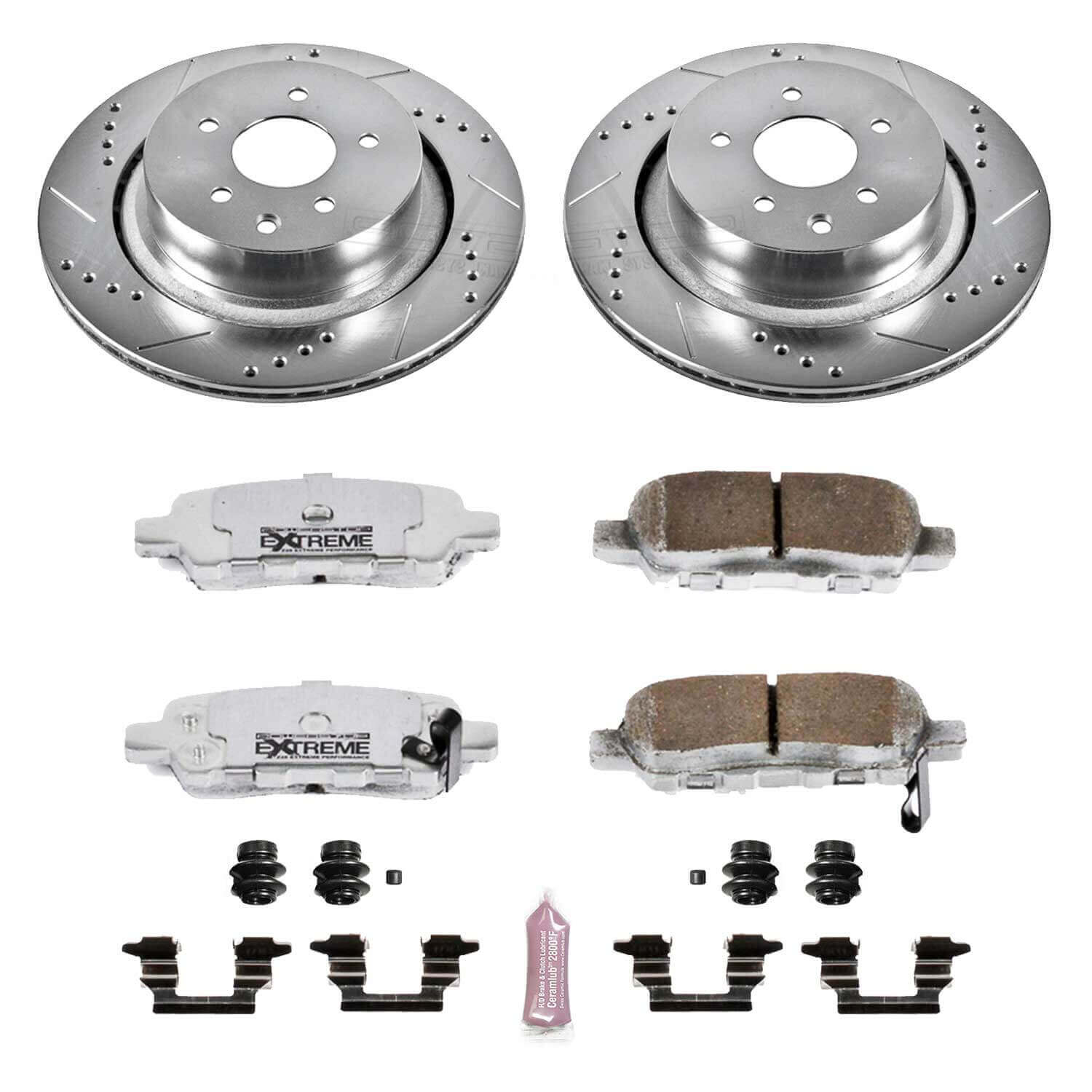 Power Stop K2986-26 Z26 Extreme Street Warrior 1-Click Brake Kit - 330 mm Rotors (Rear) for 2007-2013 INFINITI G35 Sport Sedan (4 product image