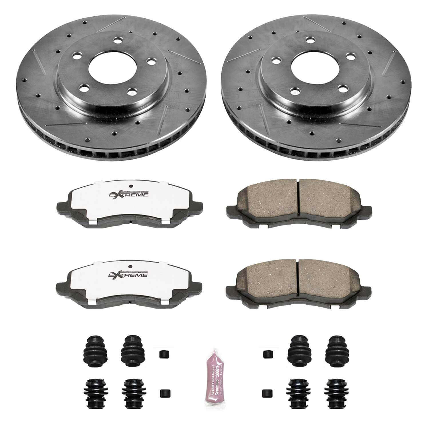 Power Stop K2992-26 Z26 Extreme Street Warrior 1-Click Brake Kit (Front) for 2007-2017 Dodge Caliber - product image