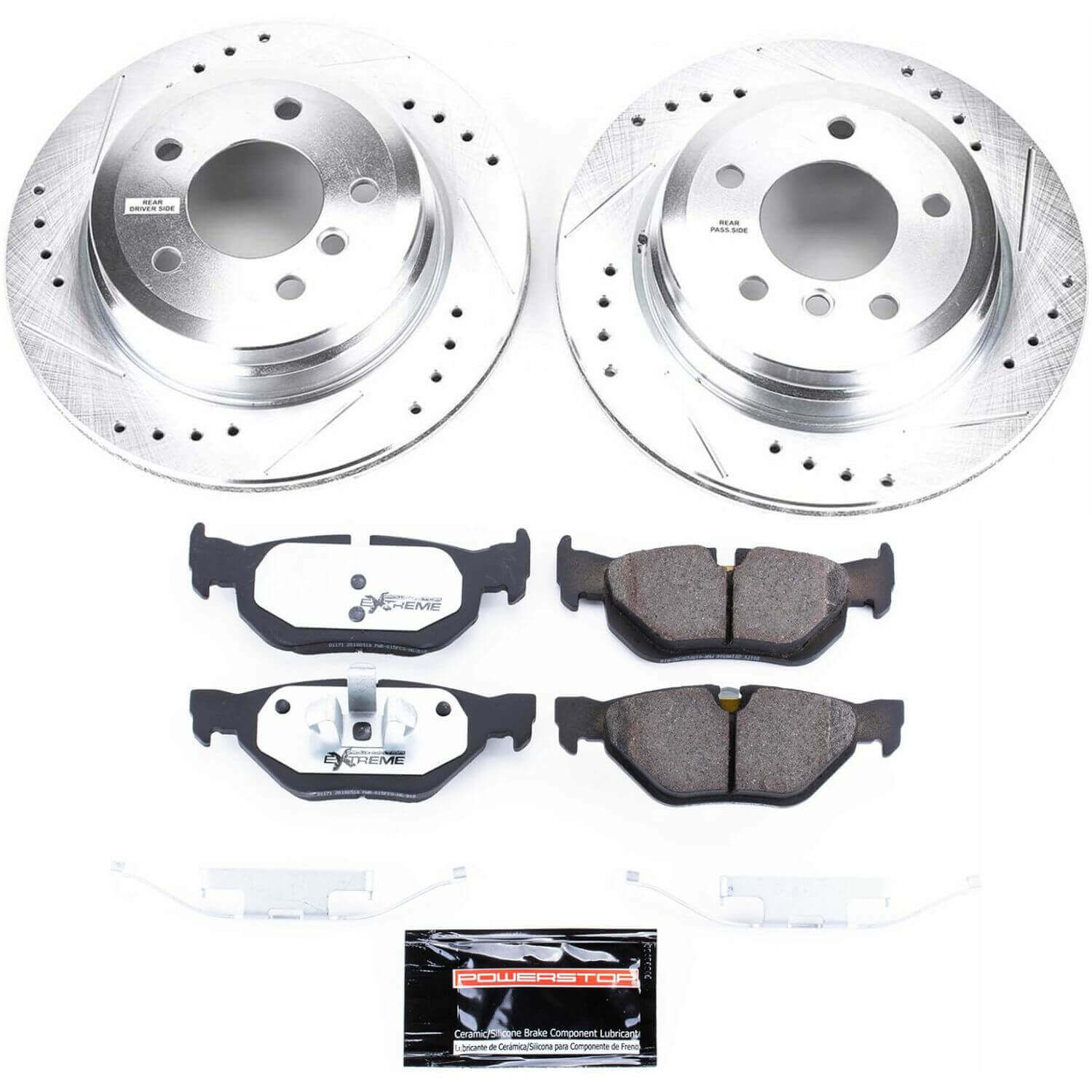 Power Stop K3001-26 Z26 Street Warrior 1-Click Rear Brake Kit for 2006 BMW 325XI product image