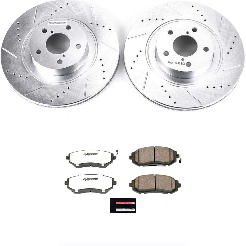 Power Stop K3038-26 Z26 Extreme Street Warrior 1-Click Brake Kit (Front) for 2004-2012 Subaru Baja Turbo product image