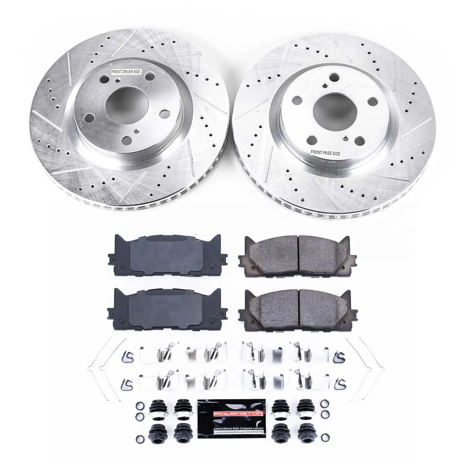 Power Stop K3053 - Z23 Evolution Sport Performance 1-Click Brake Kit With Hardware (Front)
