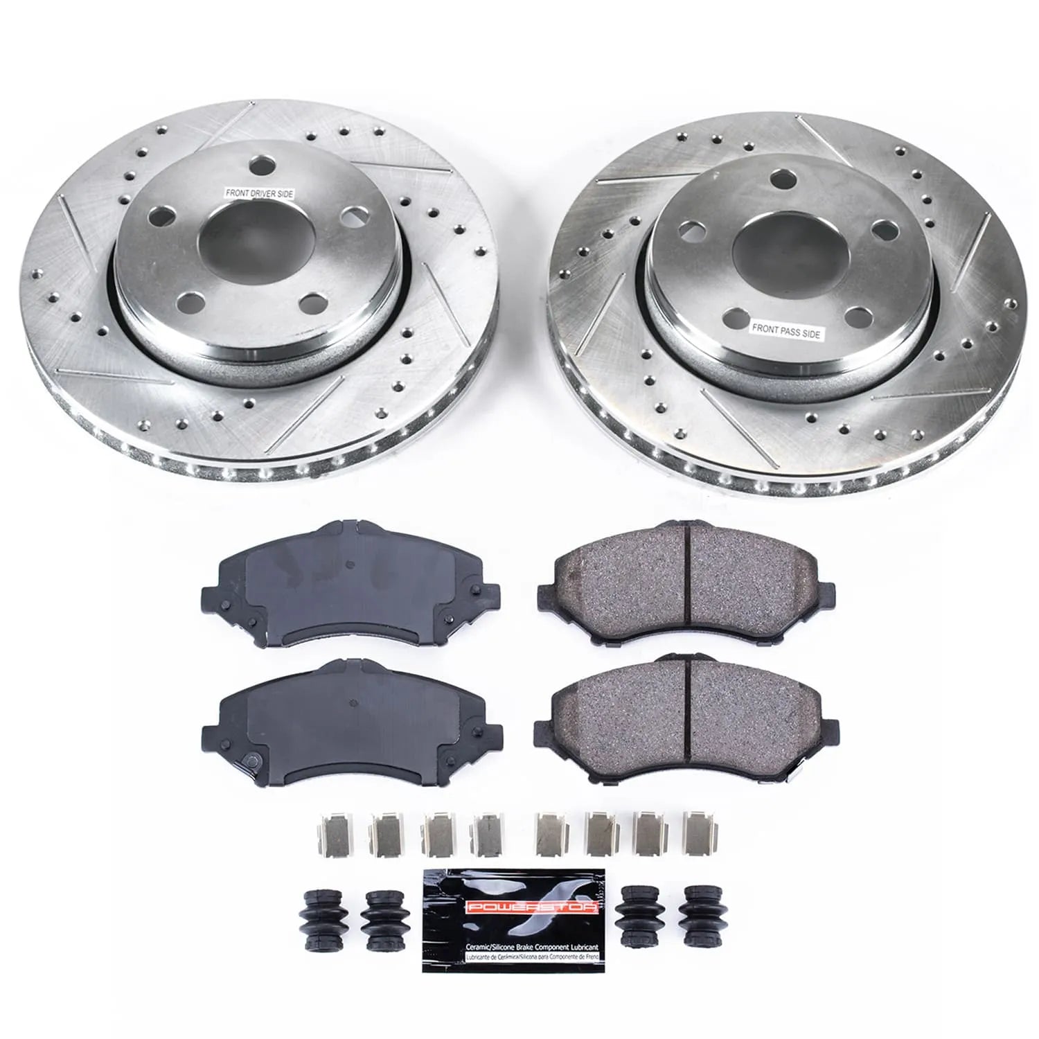 Power Stop K3097 - Z23 Evolution Sport Performance 1-Click Brake Kit With Hardware (Front)