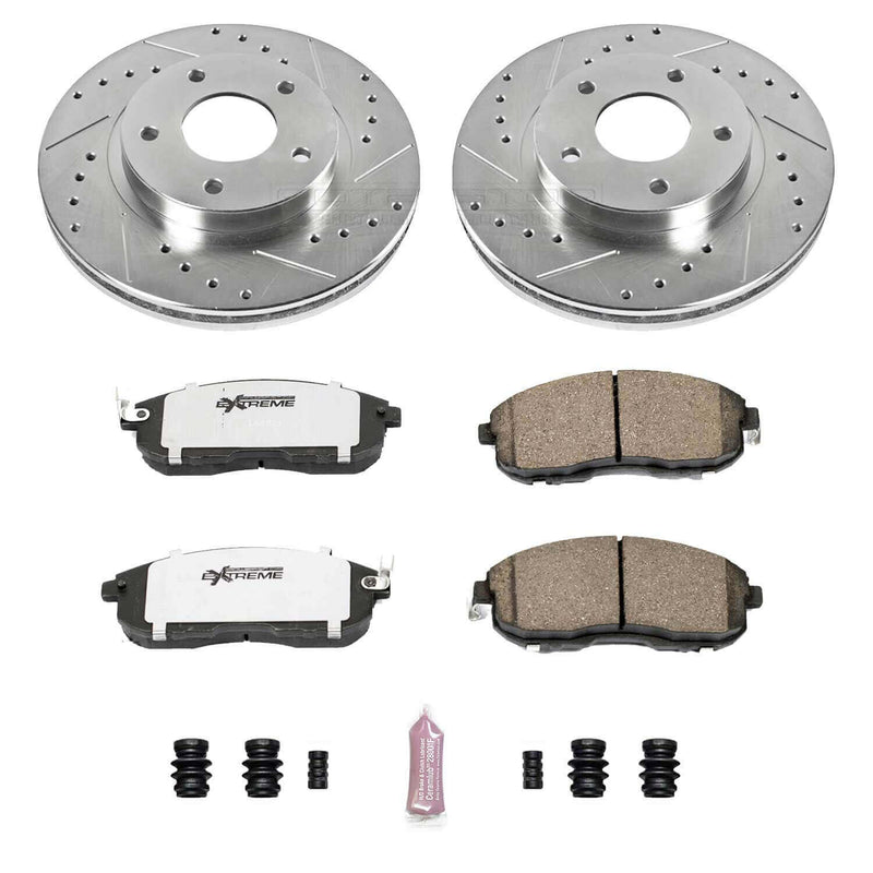 Power Stop K3137-26 Z26 Extreme Street Warrior 1-Click Brake Kit (Front) for 1999-2001 Nissan Maxima product image