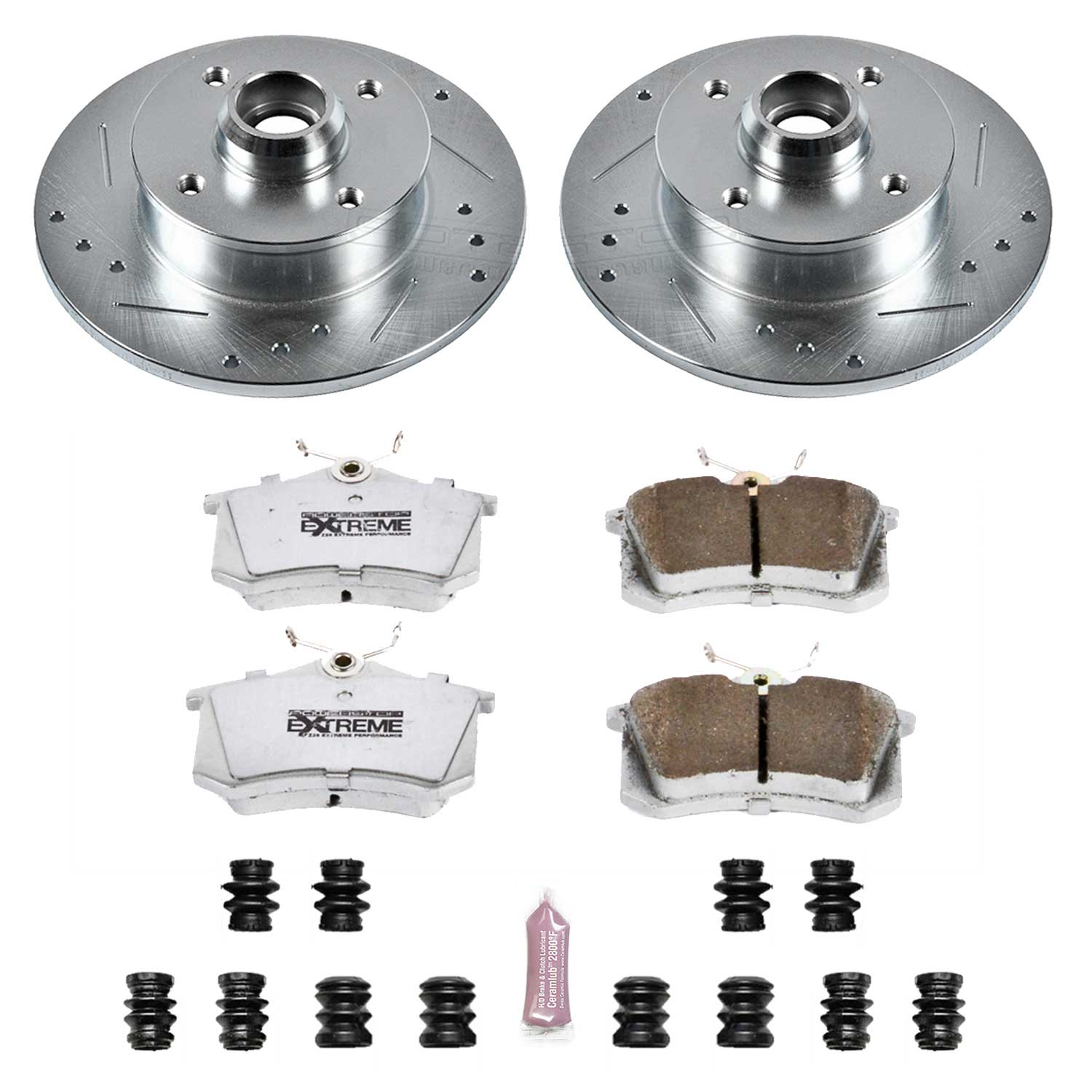 Power Stop K369-26 Z26 Extreme Street Warrior 1-Click Brake Kit (Rear) for 1985-2002 Volkswagen Cabrio product image