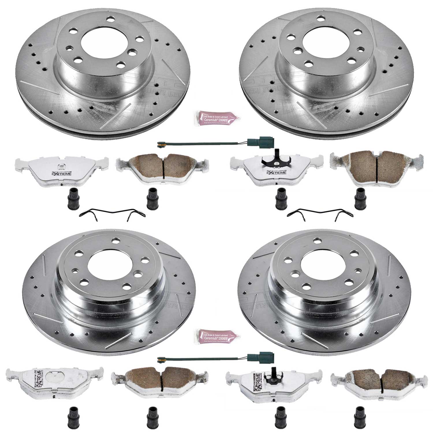 Power Stop K392-26 Z26 Extreme Street Warrior 1-Click Brake Kit (Front And Rear) for 1990-1995 BMW 525I product image