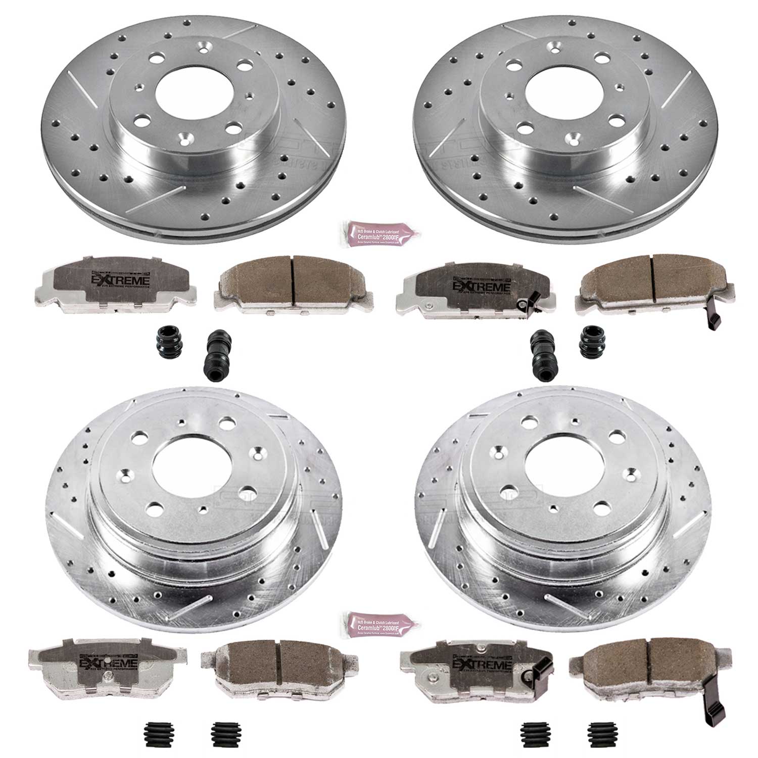 Power Stop K399-26 - Z26 Extreme Street Warrior 1-Click Brake Kit (Front And Rear) vehicle fitment brake part