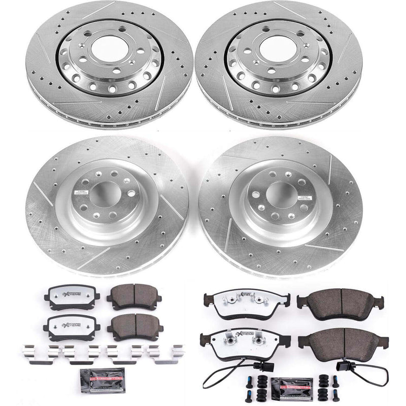 Power Stop K4008-26 Z26 Street Warrior 1-Click Front And Rear Brake Kit for 2003-2010 Audi A8 product image
