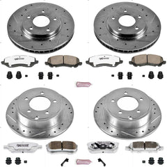 Power Stop K4017-26 Z26 Extreme Street Warrior 1-Click Brake Kit (Front And Rear) for 2008-2017 Mitsubishi Lancer product image