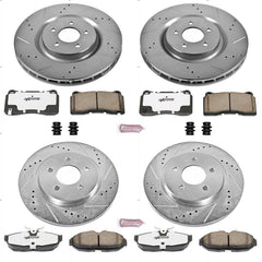 Power Stop K4042-26 Z26 Extreme Street Warrior 1-Click Brake Kit (Front And Rear) for 2007-2011 Ford Mustang Shelby GT500 product image