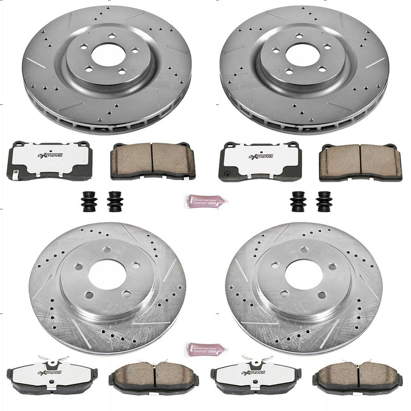 Power Stop K4042-26 Z26 Extreme Street Warrior 1-Click Brake Kit (Front And Rear) for 2007-2011 Ford Mustang Shelby GT500 product image