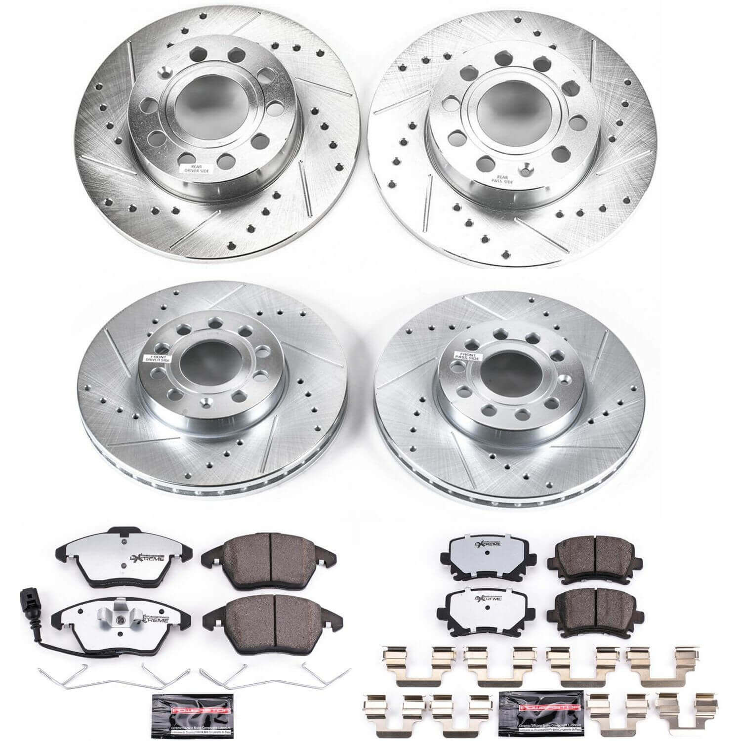 Power Stop K4068-26 Z26 Street Warrior 1-Click Front And Rear Brake Kit for 2005-2010 Volkswagen Jetta 2.5 product image
